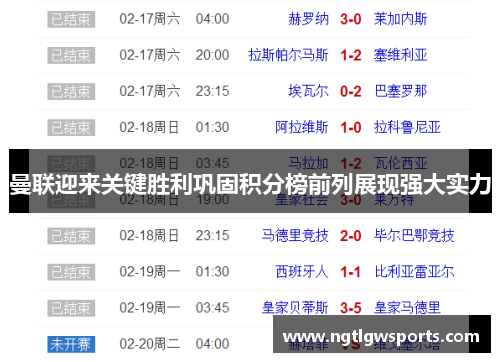 曼联迎来关键胜利巩固积分榜前列展现强大实力